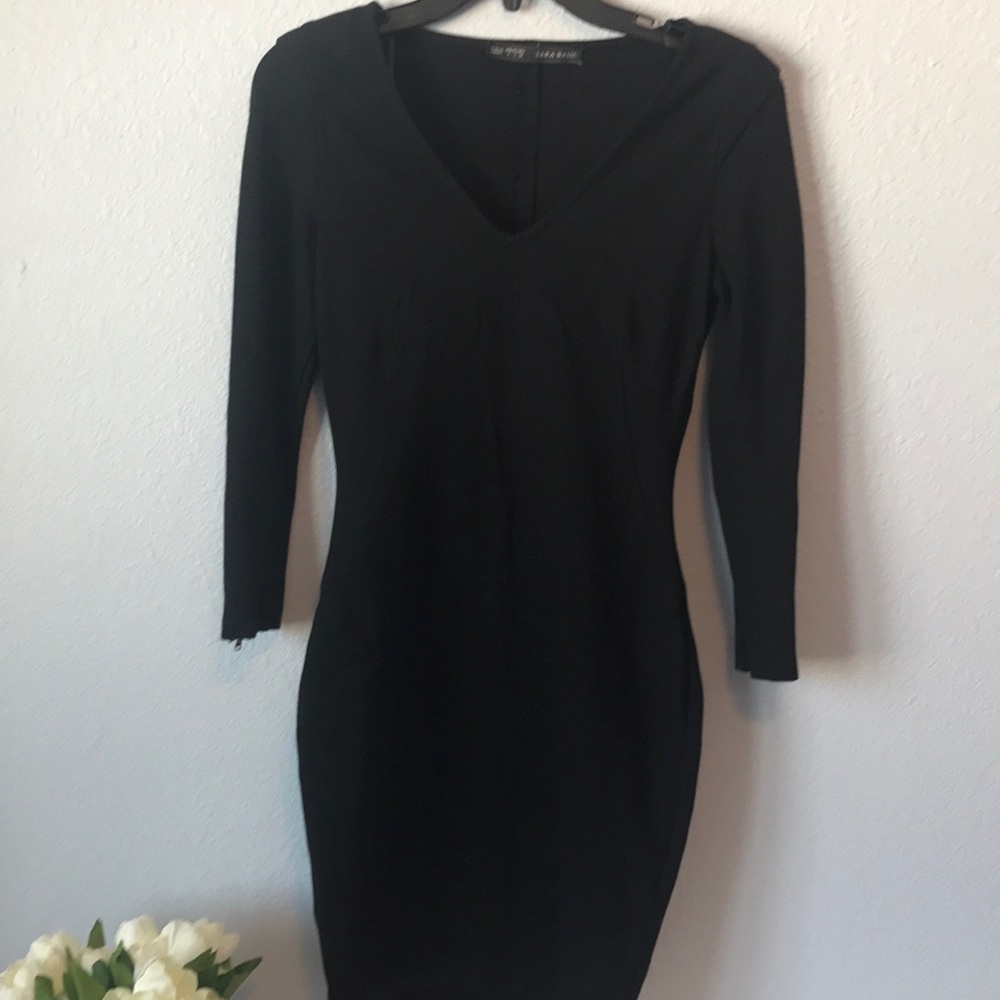 Zara basic black bandage dress